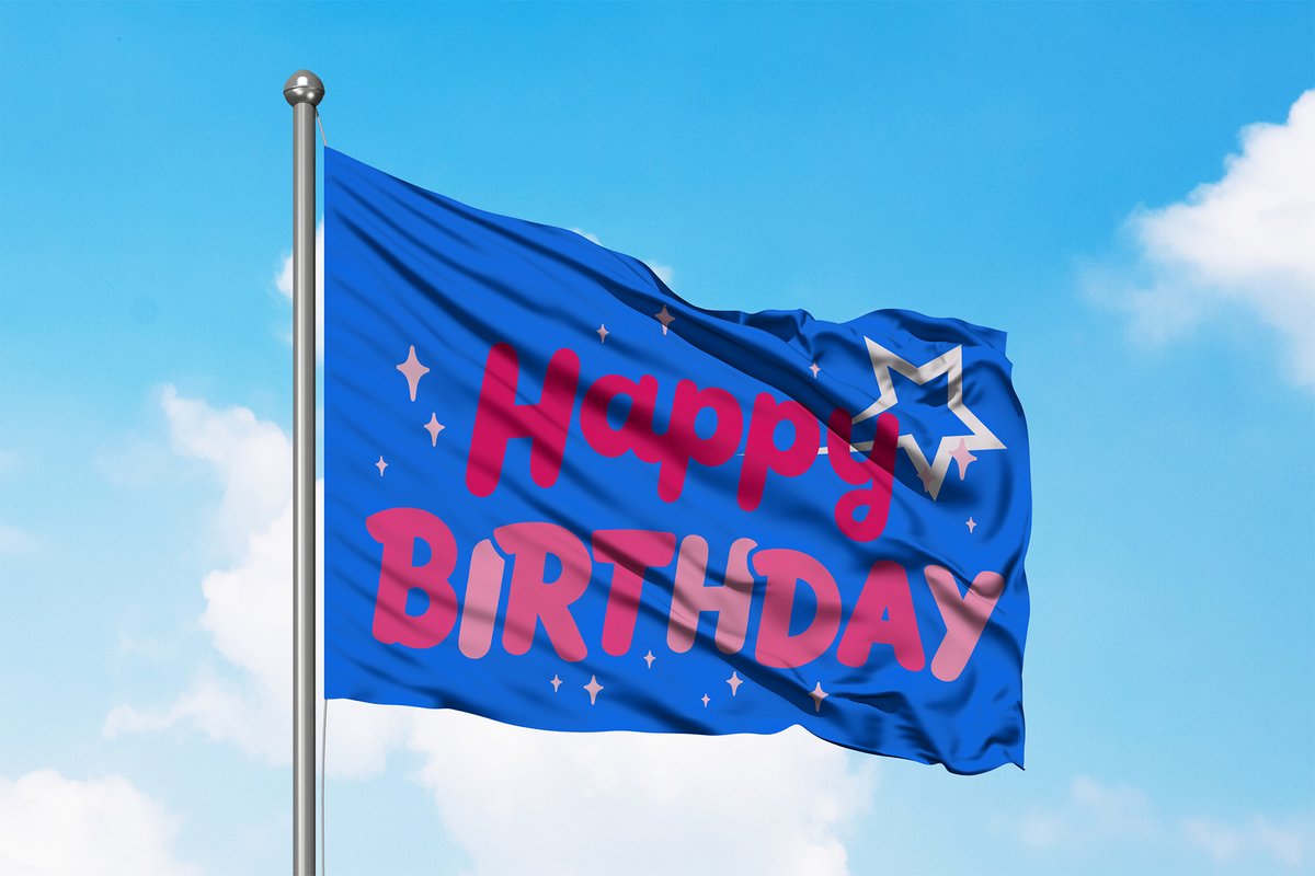 Happy Birthday Flag - Verjaardag Blauw Vlag - 120x80cm Versiering