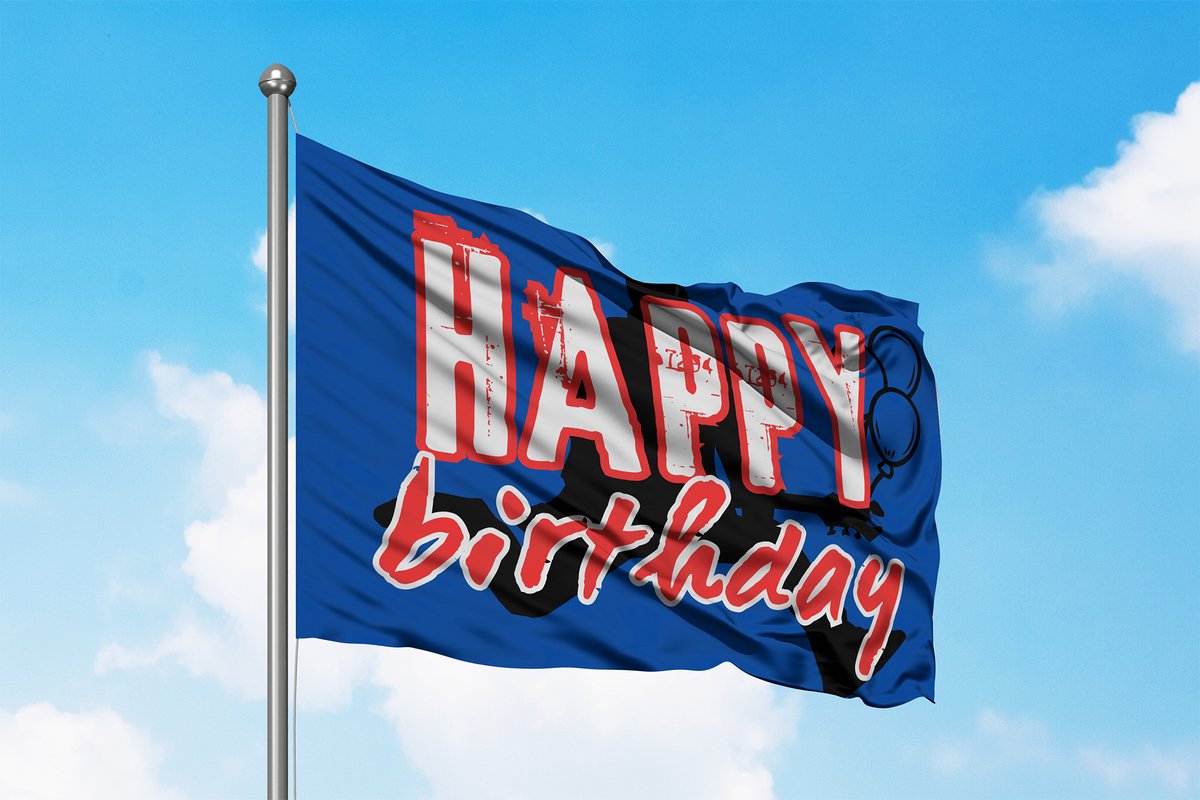 Happy Birthday Rock Metal Flag- Verjaardag Vlag - 225x150cm