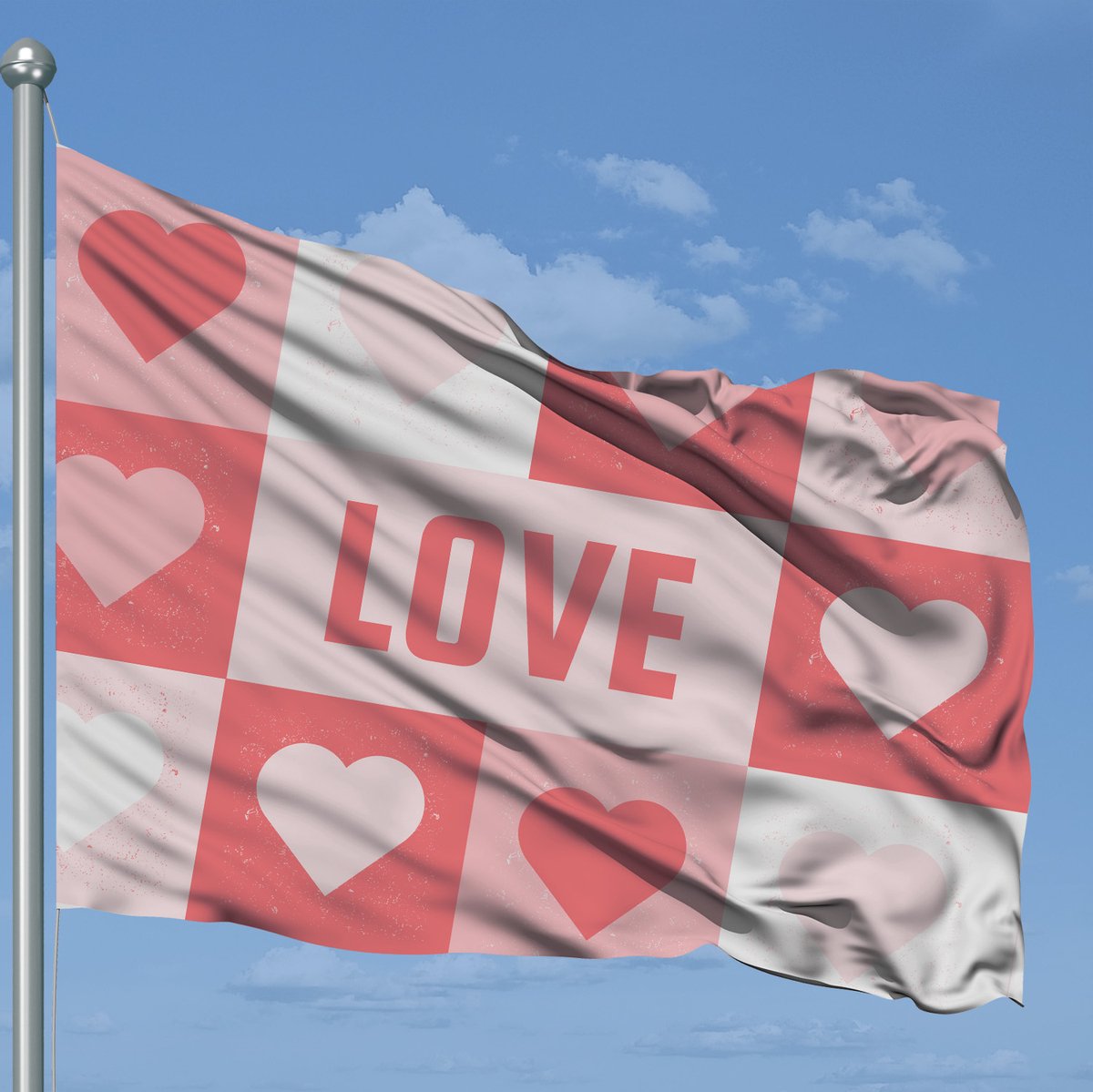 Harten Vlag - Love Vlag - Valentijnsdag Vlag - 120x80cm