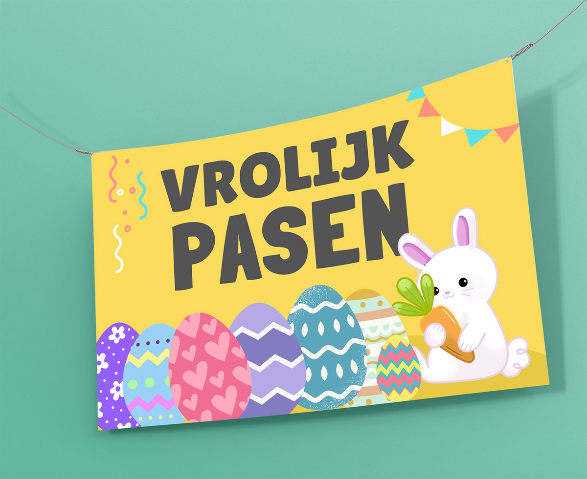 Paas Spandoek - Vrolijk Pasen Banner - 210x140 cm