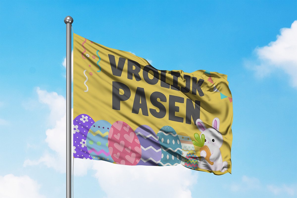 Paasvlag - 120x80cm Vrolijk Pasen Vlag