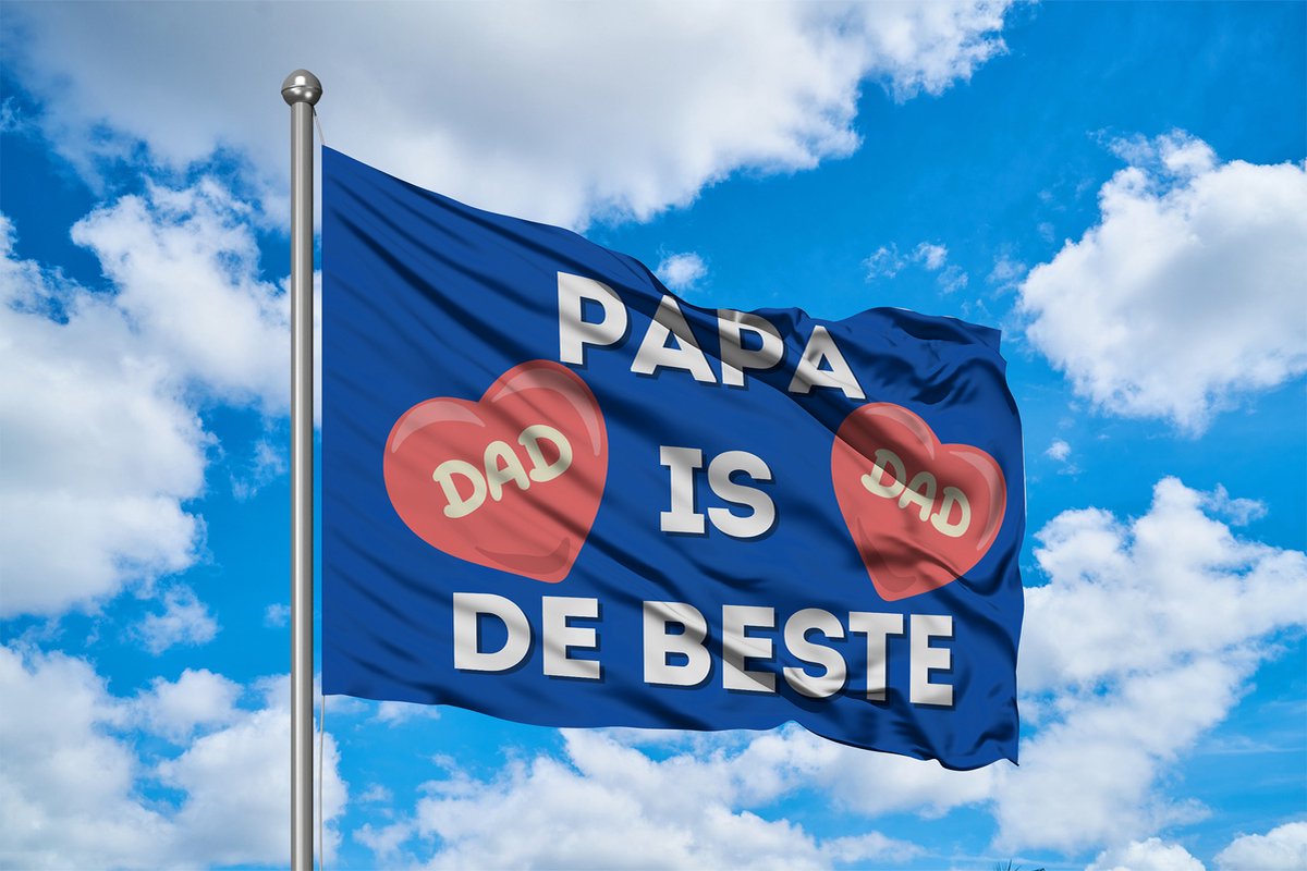 Papa Is De Beste - Vaderdag Vlag - 120x80cm