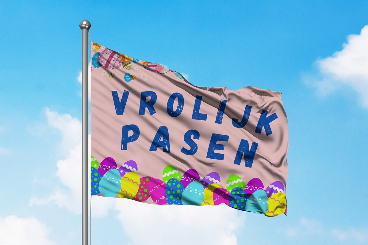 Vrolijk Pasen Vlag - 150x100cm Paasvlag