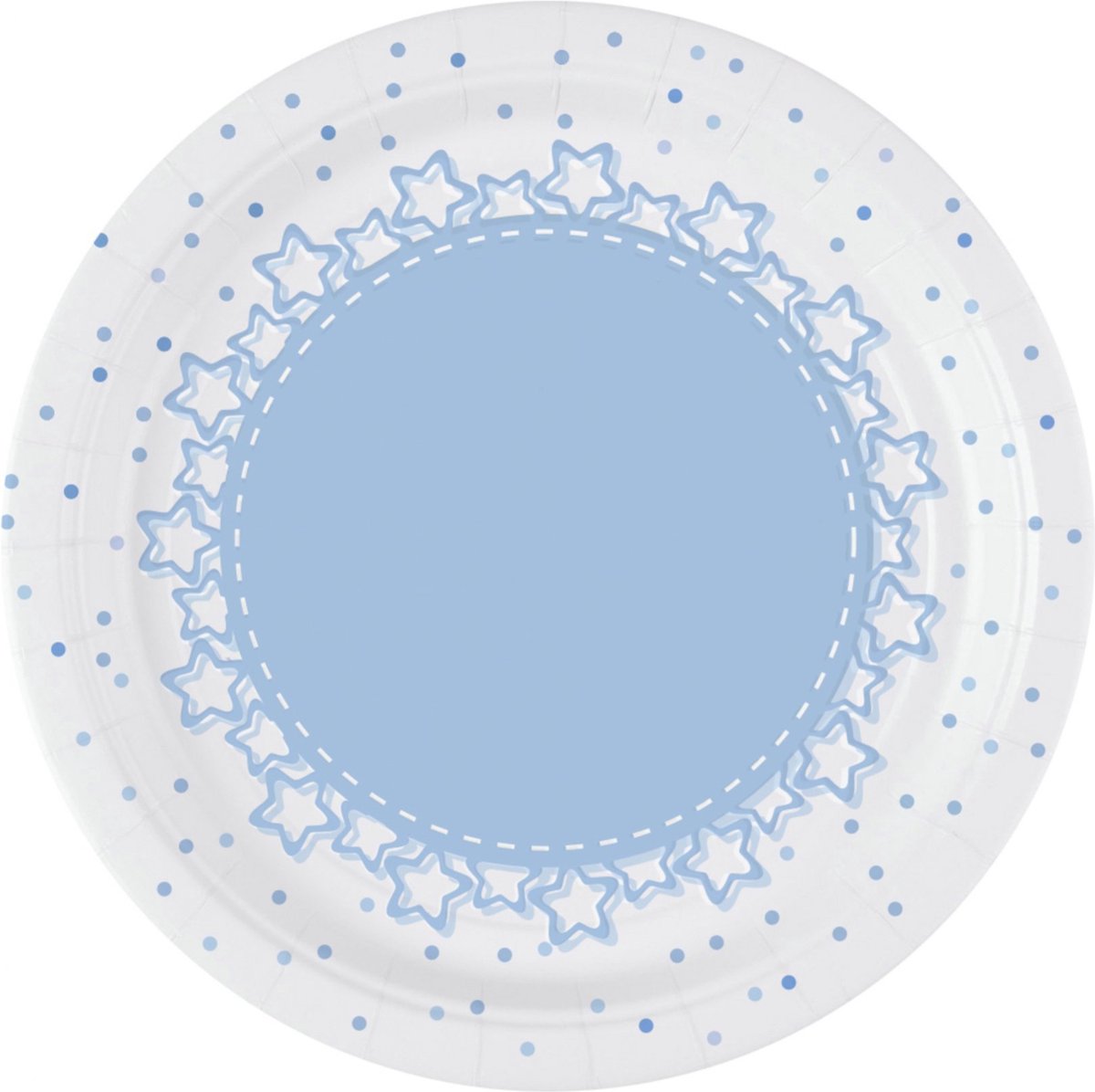 BIGIEMME SRL - 8 kleine blauwe sterren bordjes 18 cm