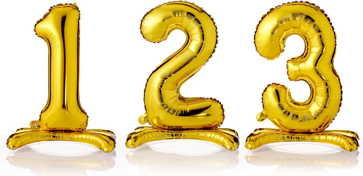 BIGIEMME SRL - Vrijstaande cijferballon in goudfolie 70 cm