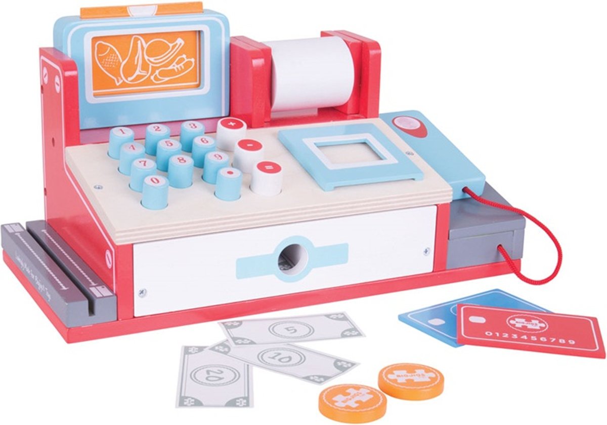 BigJigs Kassa Groot Met Scanner Rood