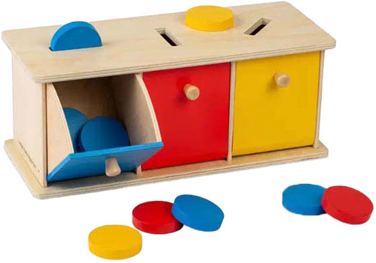 BigJigs houten sorteerspel educatief speelgoed kleurherkenning.