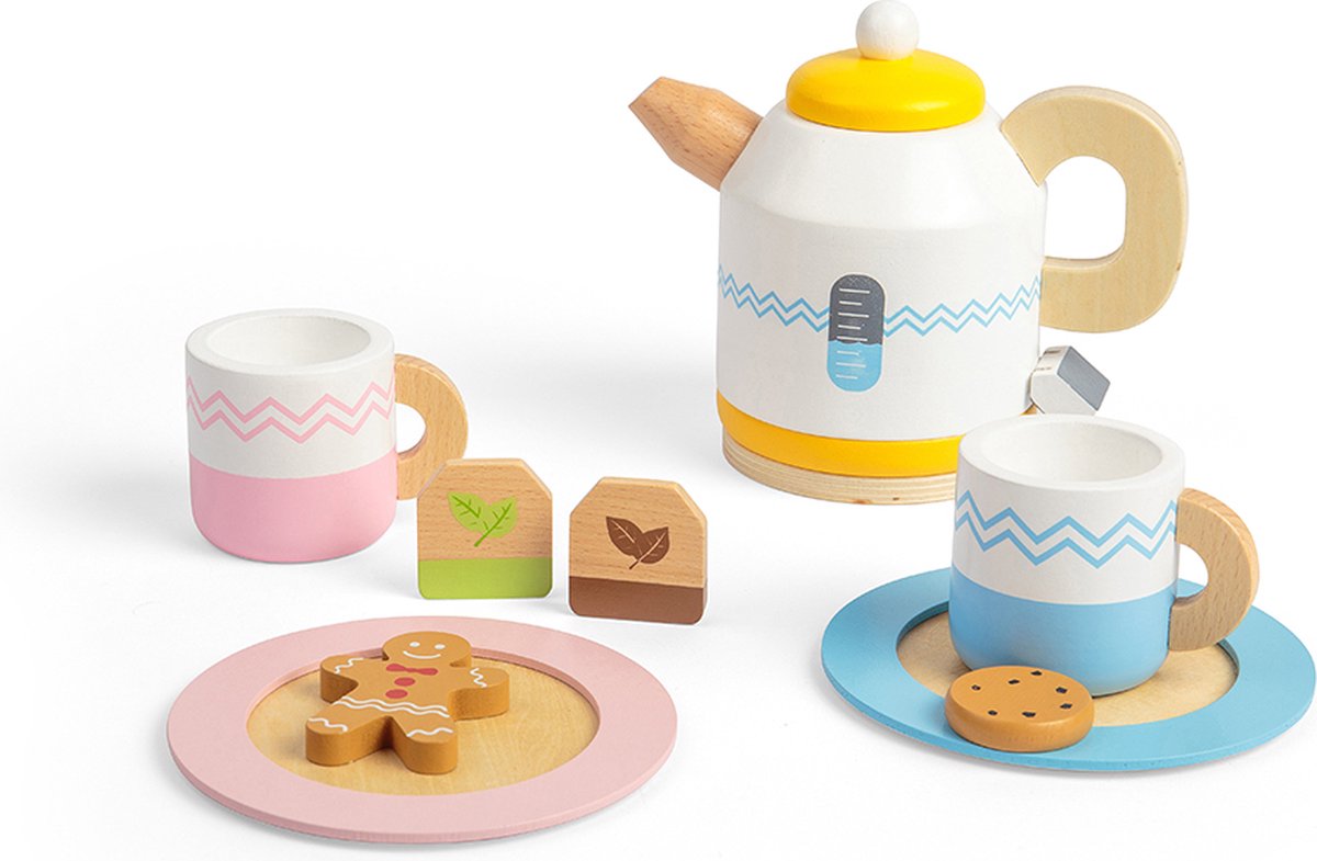 BigJigs theeservies houten speelgoed voor kinderen - theeset voor twee.