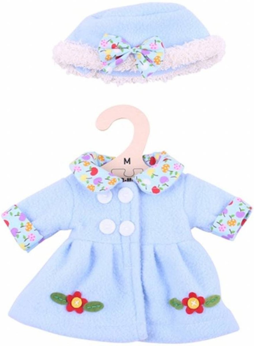 Bigjigs - Poppenkleren - Fleecejas & muts - Blauw - 25cm