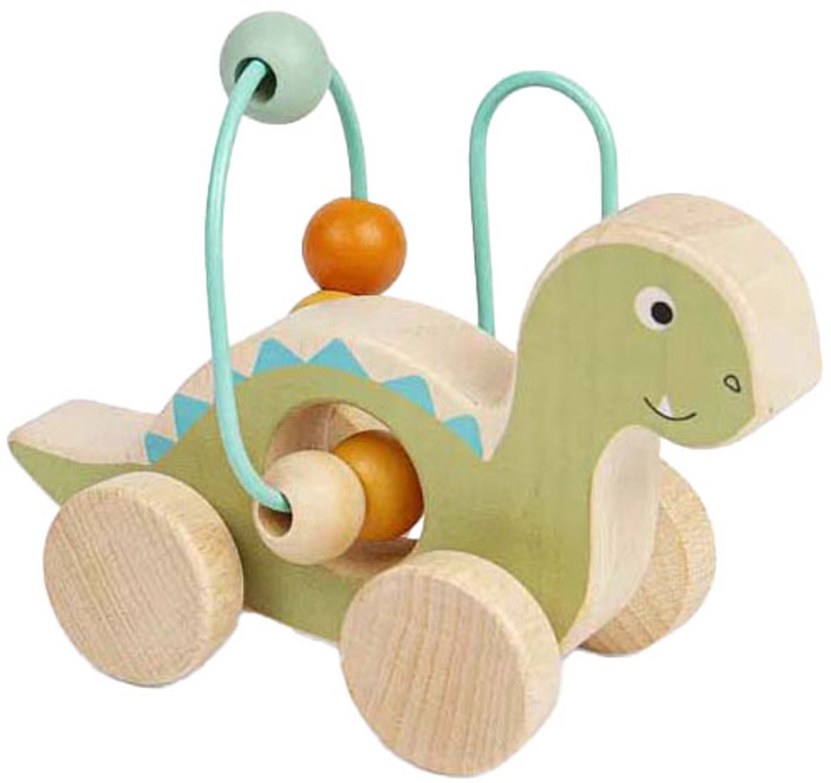 Bigjigs Houten Duwfiguur Diplodocus met Kralenframe