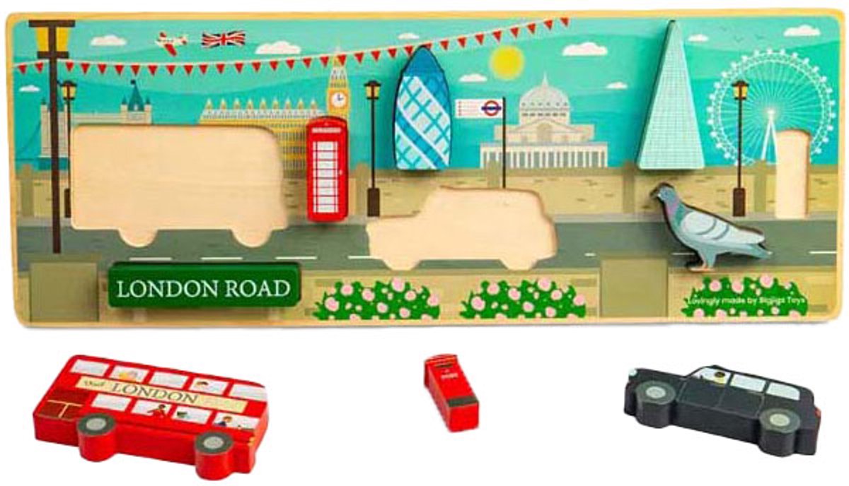 Bigjigs Houten Londen Chunky Puzzel, 8st.