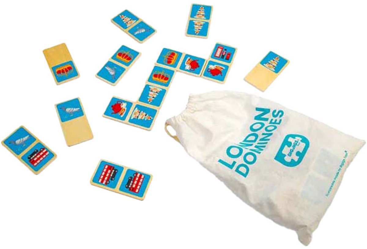 Bigjigs Houten Londen Dominospel, 28dlg.