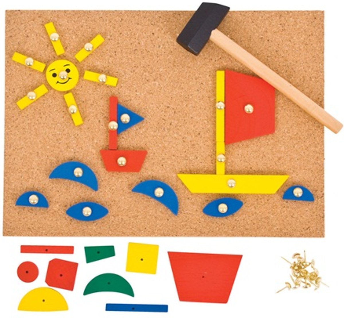 Bigjigs houten hamertje tik pin a shape