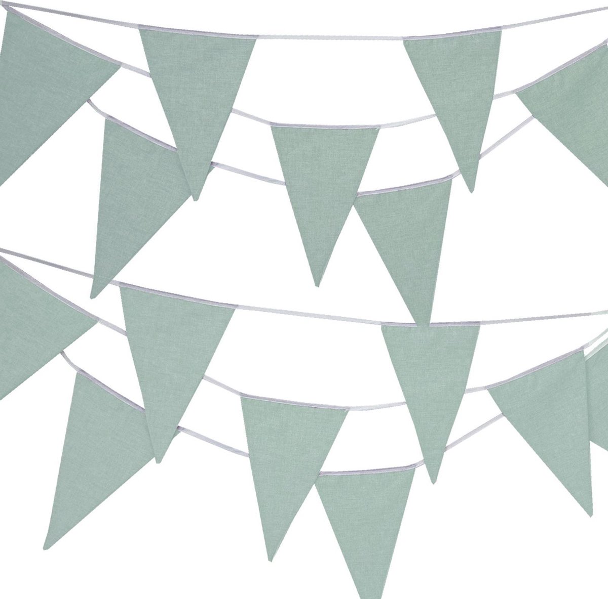 BINK Bedding Stoffen Slinger - Vlaggenlijn Bo Olijf model XXL (10 mtr, 21 vlaggetjes)