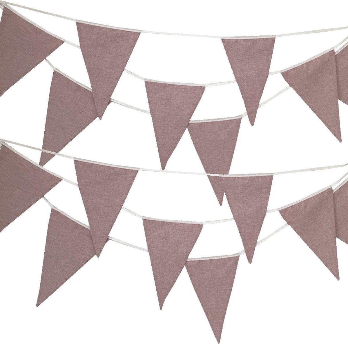 BINK Bedding Stoffen Slinger - Vlaggenlijn Bo Oudroze model L (5 mtr, 9 vlaggetjes)