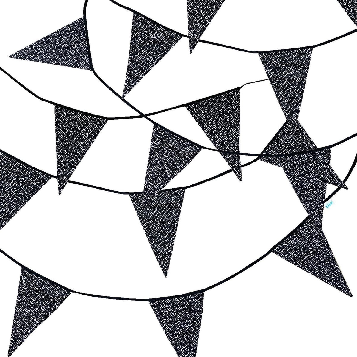 BINK Bedding Stoffen Slinger - Vlaggenlijn Sil model L (5 mtr, 9 vlaggetjes)