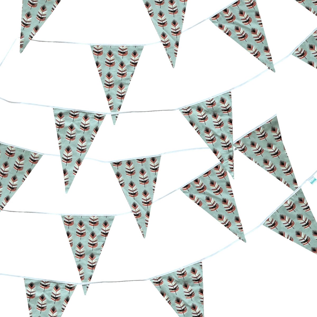 BINK Bedding Stoffen Slinger - Vlaggenlijn Veren model XXL (10 mtr, 21 vlaggetjes)