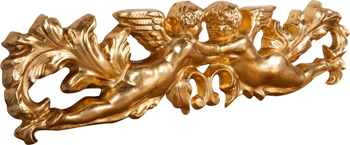 Houten deur met verouderde bladgoudafwerking L87xPR4xH22 cm Gemaakt in Italië