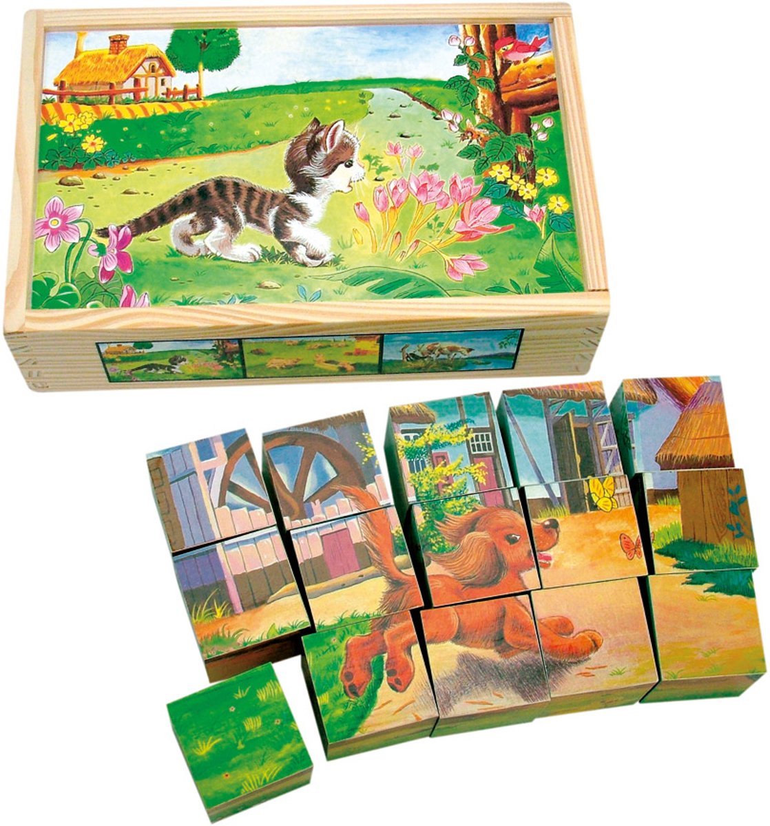 Houten blokpuzzel Cubo