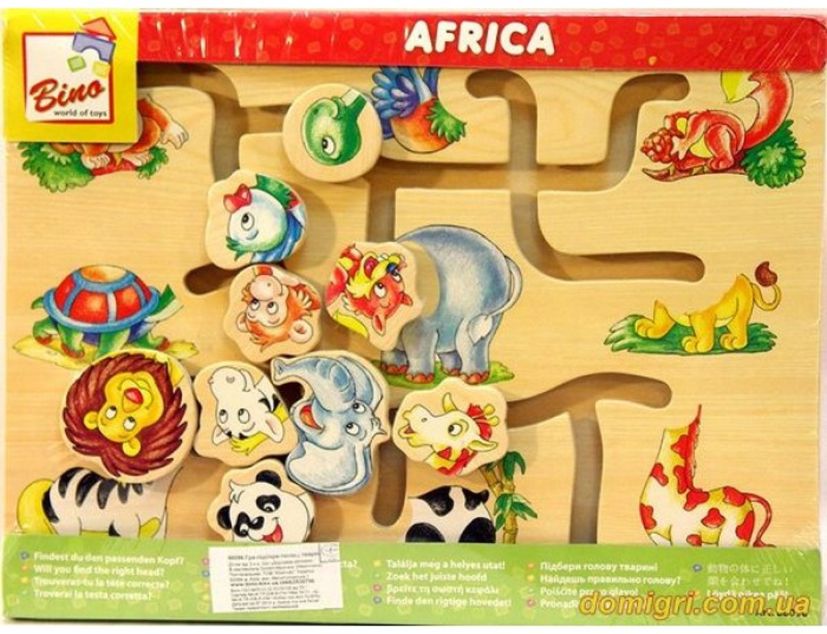 Puzzel zoek het juiste hoofd Africa