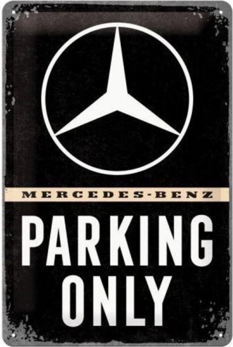 Metalen bord Mercedes-Benz Parking Only 20 x 30 cm - Wandbord - Wanddecoratie borden