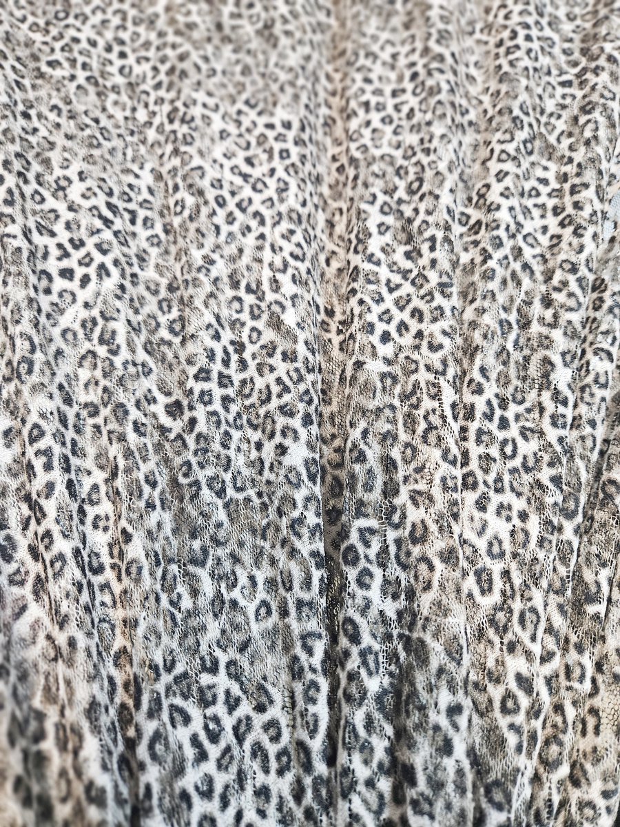 BNDGx® - Mesh kant - 1 meter - doorzichtig fijn lingerie stof gaas zacht bruin panterprint