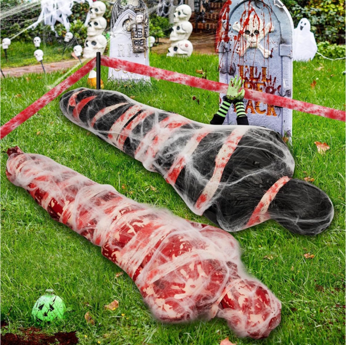 2 Sets Halloween Neplijken Rekwisieten - Hangend Lichaam - Halloween Licht Zak Set Decoratie Griezelig - Halloween Decoratie Rekwisieten Voor Dode Slachtoffers Spookhuis Decoratie