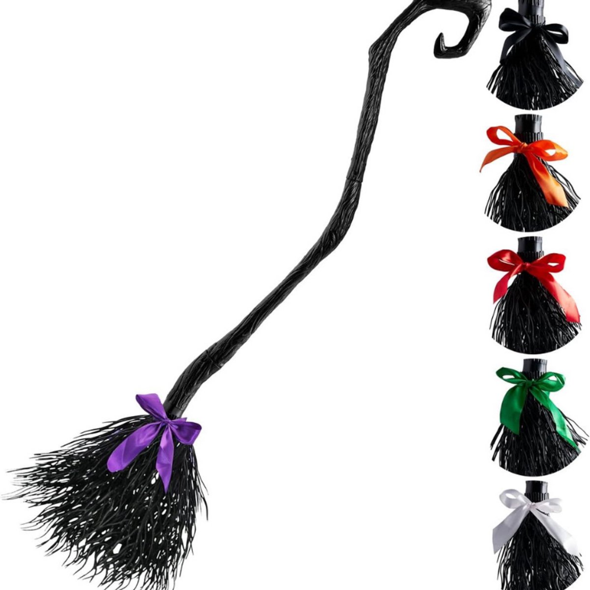 Heksenbezem Met Linten – Kinder Halloween Bezem – Halloween Kostuum Accessoire – Broomstick Voor Feest – Verkleden – Foto Booth Props – Carnaval Decoratie