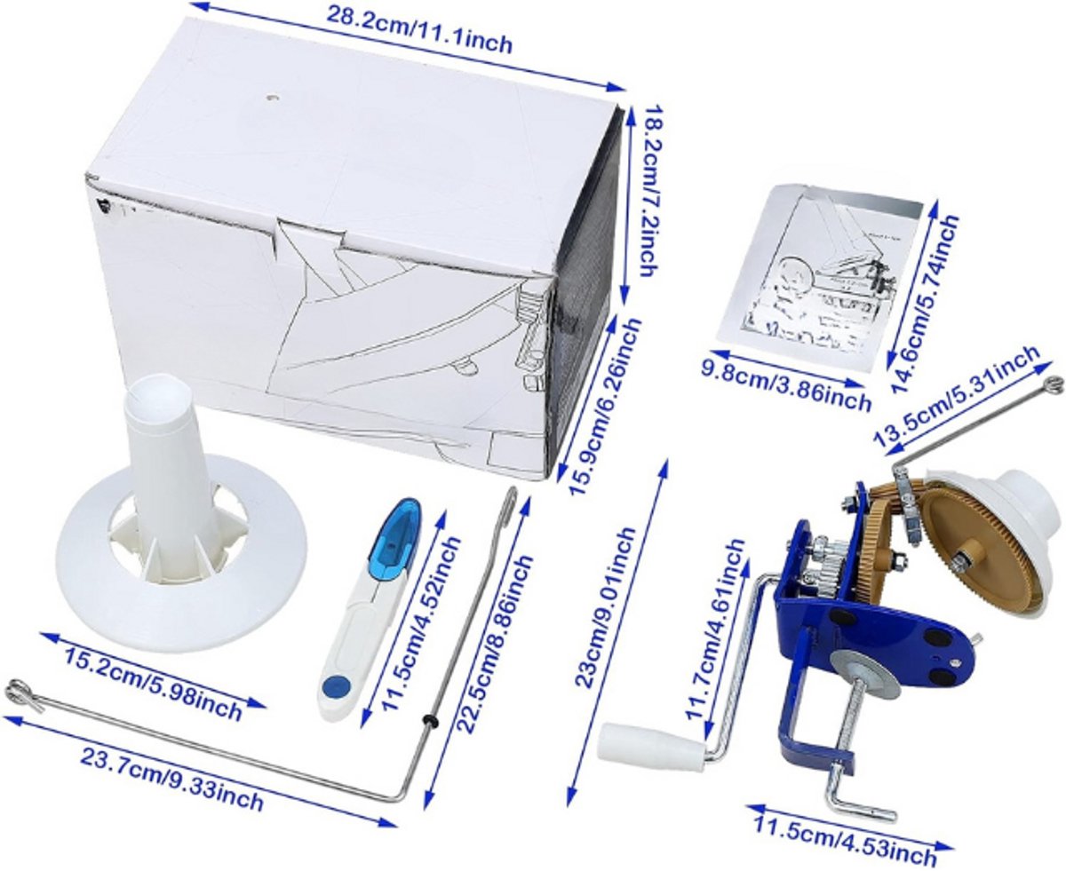 High Speed Needlecraft Grote Jumbo Metalen Garen/Wol/String/Fiber Ball Winder Handbediend - 10 Oz - Met Draadsnijder Schaar