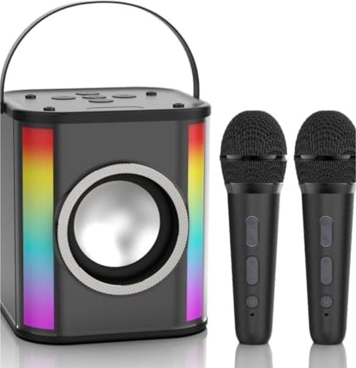 Karaoke Microfoon Voor Kinderen Karaoke Met 2 Microfoons Karaoke Machine Voor Kinderen Met Ledverlichting Compatibel Met TF Kaart USB AUX Kerstfeesten