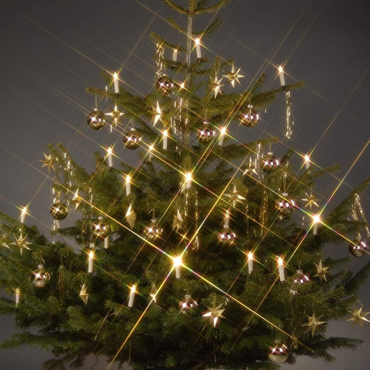 Led Kerstboomkaarsen Voor Buiten - Set Van 24 Warmwitte Kaarsen Met Insteeksysteem - Weerbestendige Lichtgevende Kaarsen Voor Buiten - Vervangbare Ledverlichting - Energieklasse F