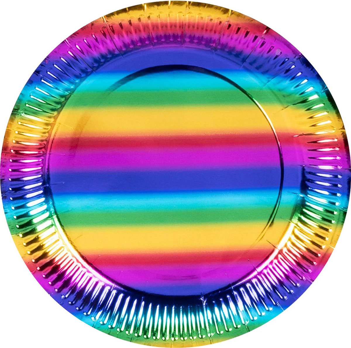 23cm Ø Bordjes regenboog  48 stuks.