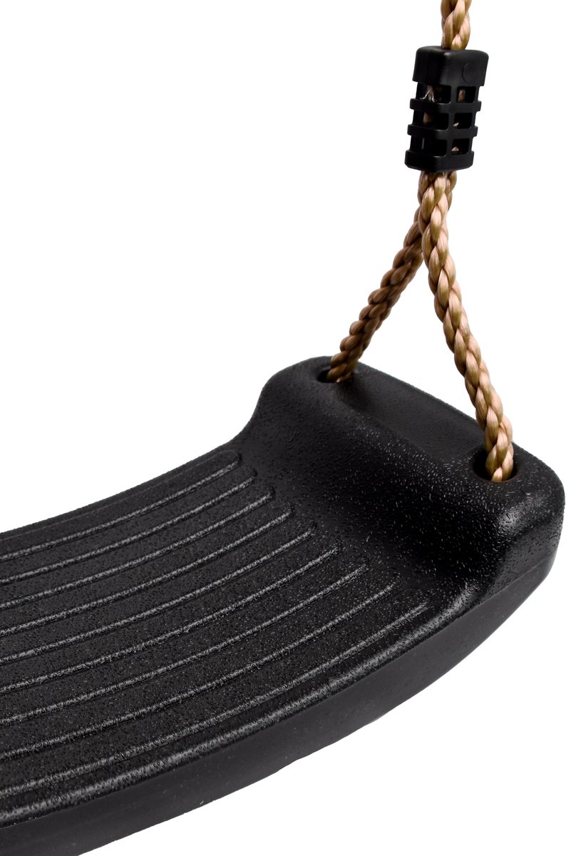 BOOST2 Zwart schommelzitje kunststof met PP-touwen