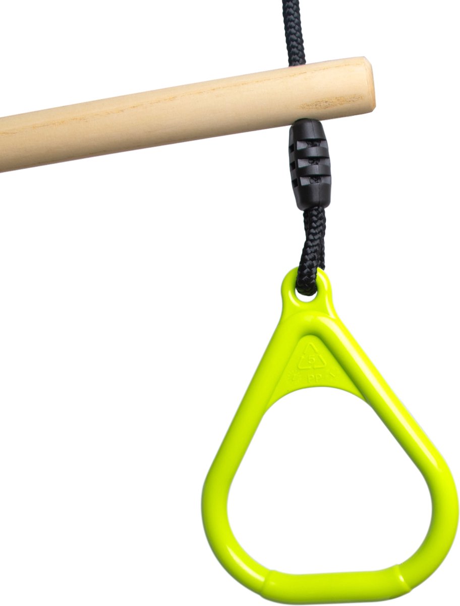 BOOST2 trapeze met Kunststof Ringen limoen met zwart-touwen
