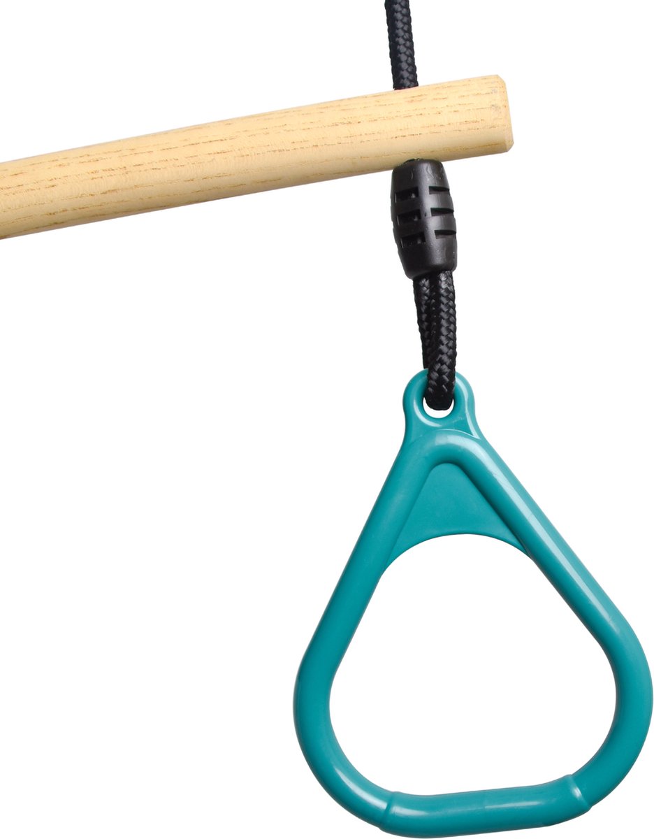 BOOST2 trapeze met Kunststof Ringen turquoise met zwart-touwen