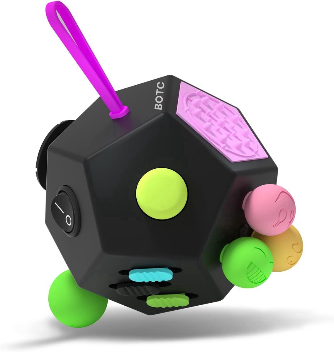 BOTC Fidget Dodecagon - 12-kant Fidget Speelgoed Kubus - verlicht stress en angst - Anti Depressie - voor kinderen en volwassenen - Zwart