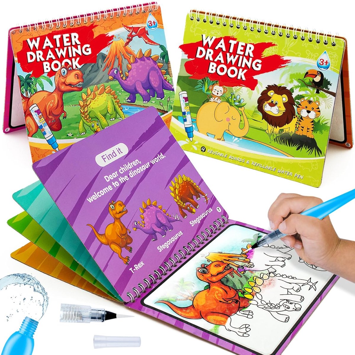 BOTC Kleurboekje - Set van 2 stuks - Kleurboek Tekenen - Water Kleurboekje Junior - Educatief Peuter Speelgoed