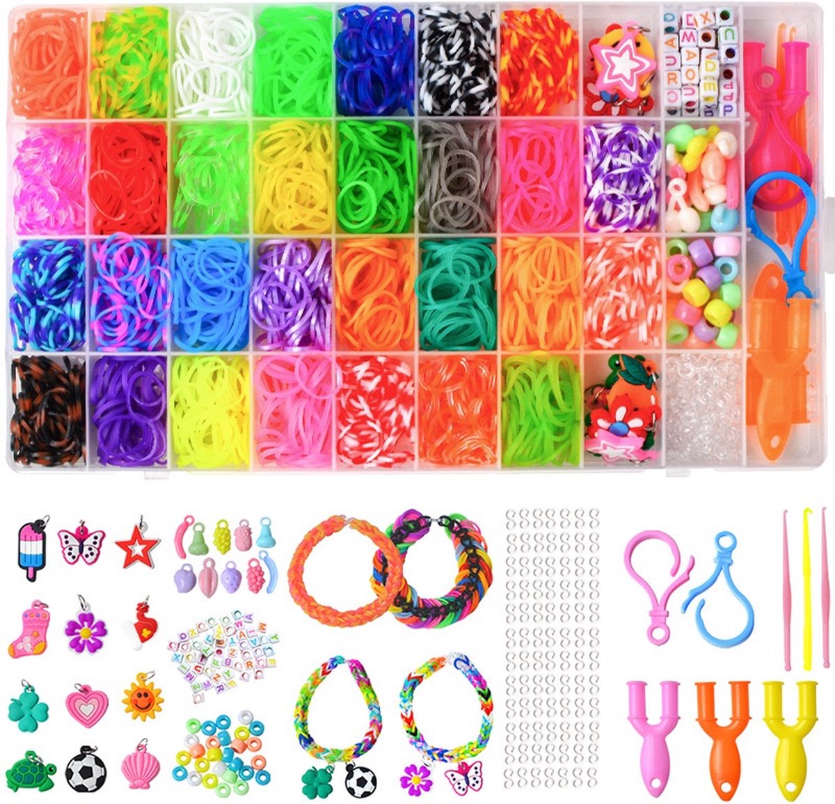   Loombandjes Starterspakket - 1800-Delig - 30 Kleuren -   - Loomen - Loom Pakket