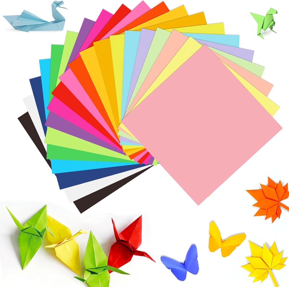 BOTC Origami Papier Set - Inclusief 200 vellen - 15x15 cm - Kleurrijk