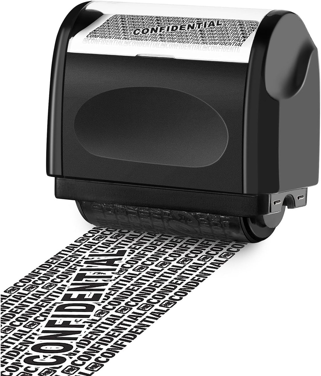 BOTC Privacy roller - Stempel roller - Adres blocker - Data bescherme - Zwart