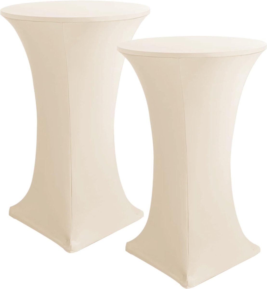 BOTC Tafelhoezen - Statafelrok - 80*110cm - Partytafel - Tafelrok voor statafel - 2 stuks - Gebroken Wit