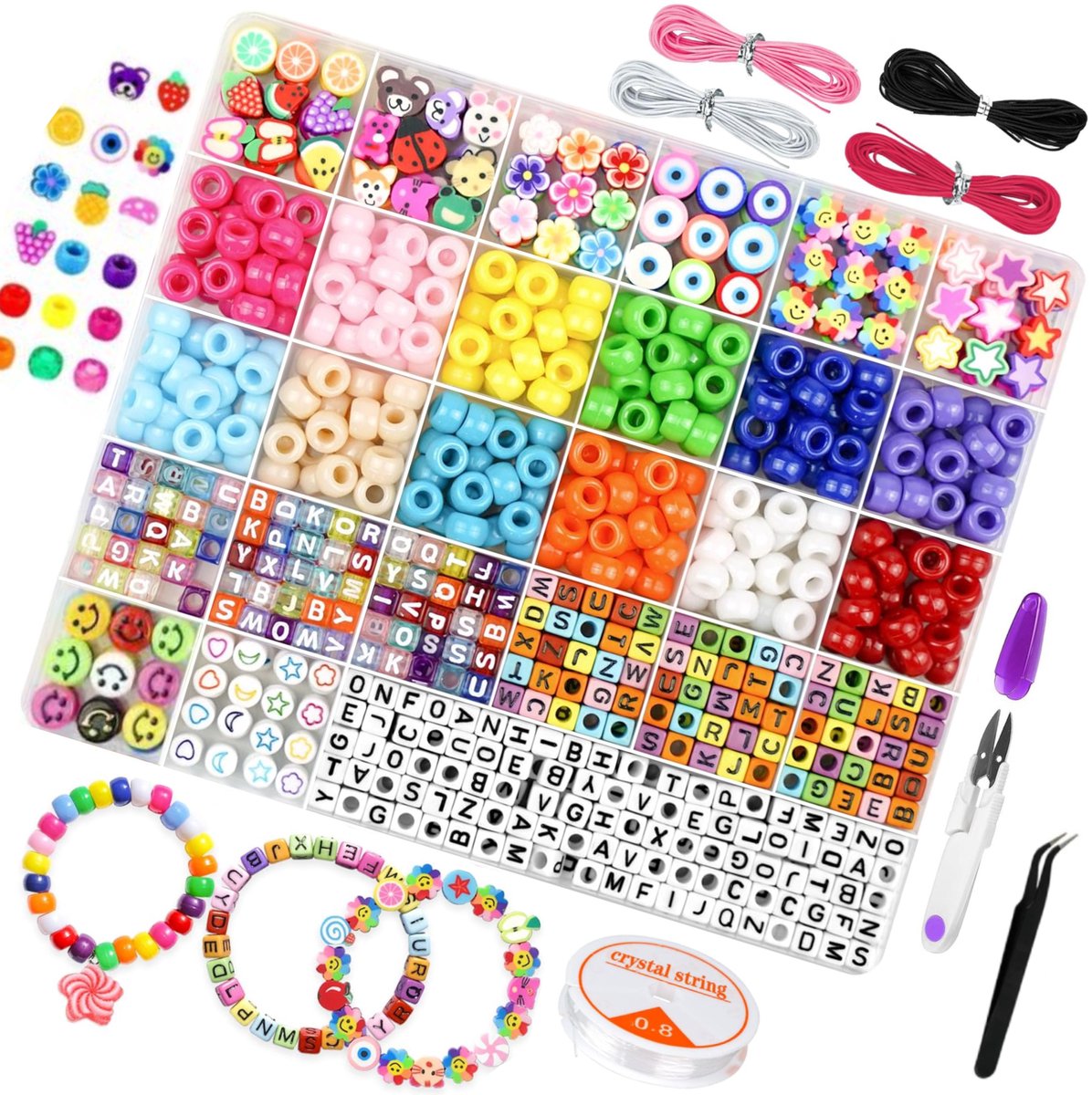 BOTC knutselen meisjes - armbandjes maken meisjes - 20kleuren - 4500-delig - Sprankelende Sieraden Maken Pakket - Kralen Set