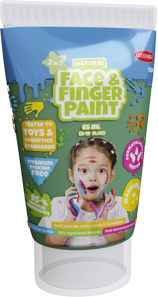 Natural Face & Fingerpaint Tube - Groen, 65ml