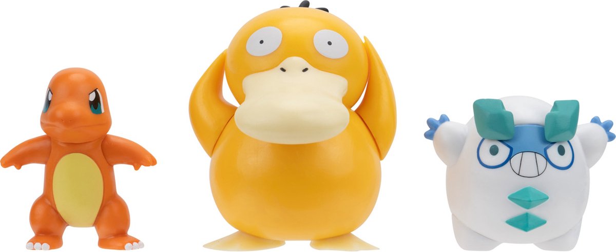 Pokémon Batte Figuur Set - Charmander, Galarian Darumaka, Psyduck 3st.