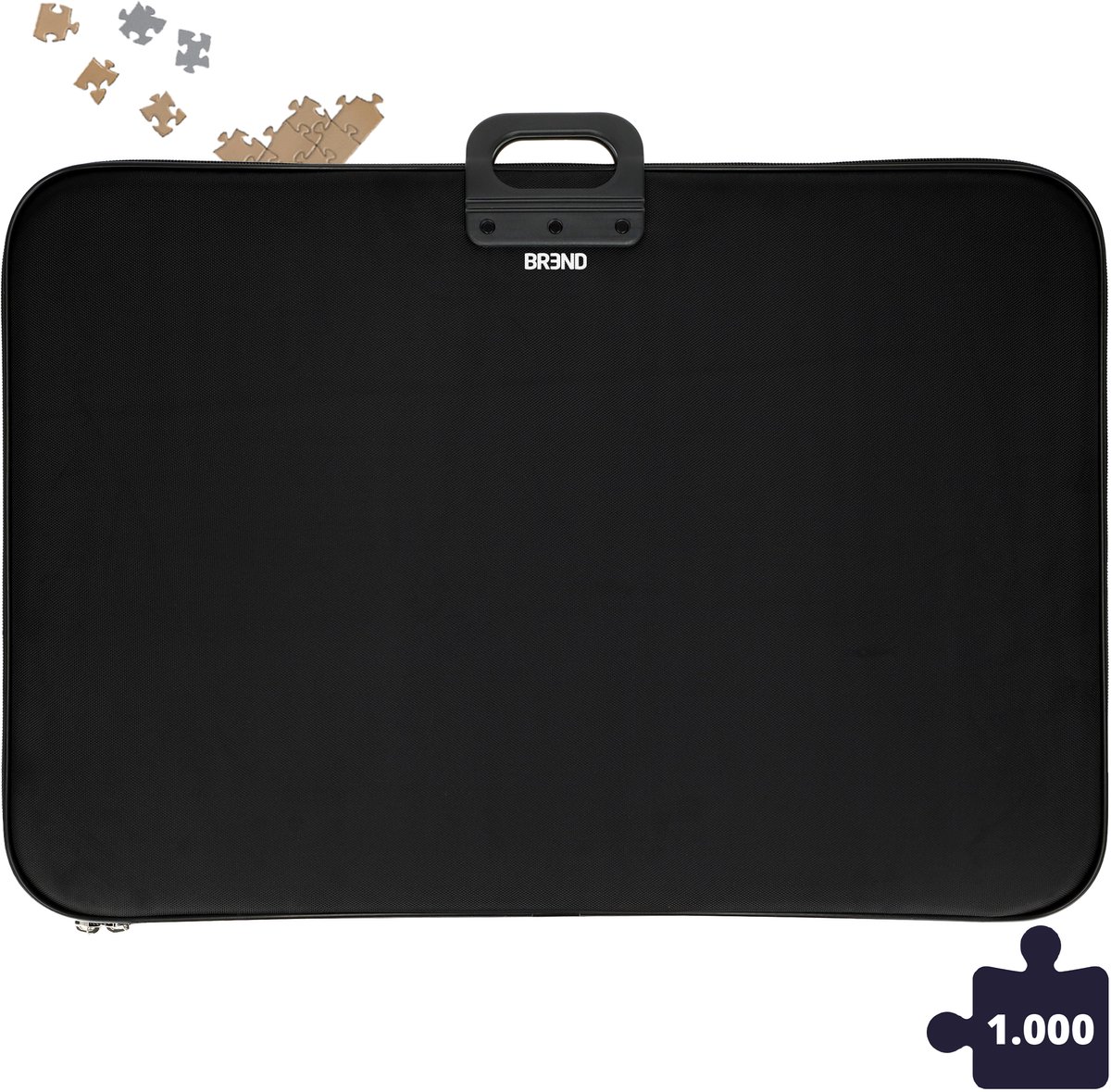 BREND BR-2246 Puzzelmap tot 1000 Stukjes - Met Handvat en Ritssluiting - Antislip - Ideaal voor Thuis, Reizen en Vakantie - Zwart