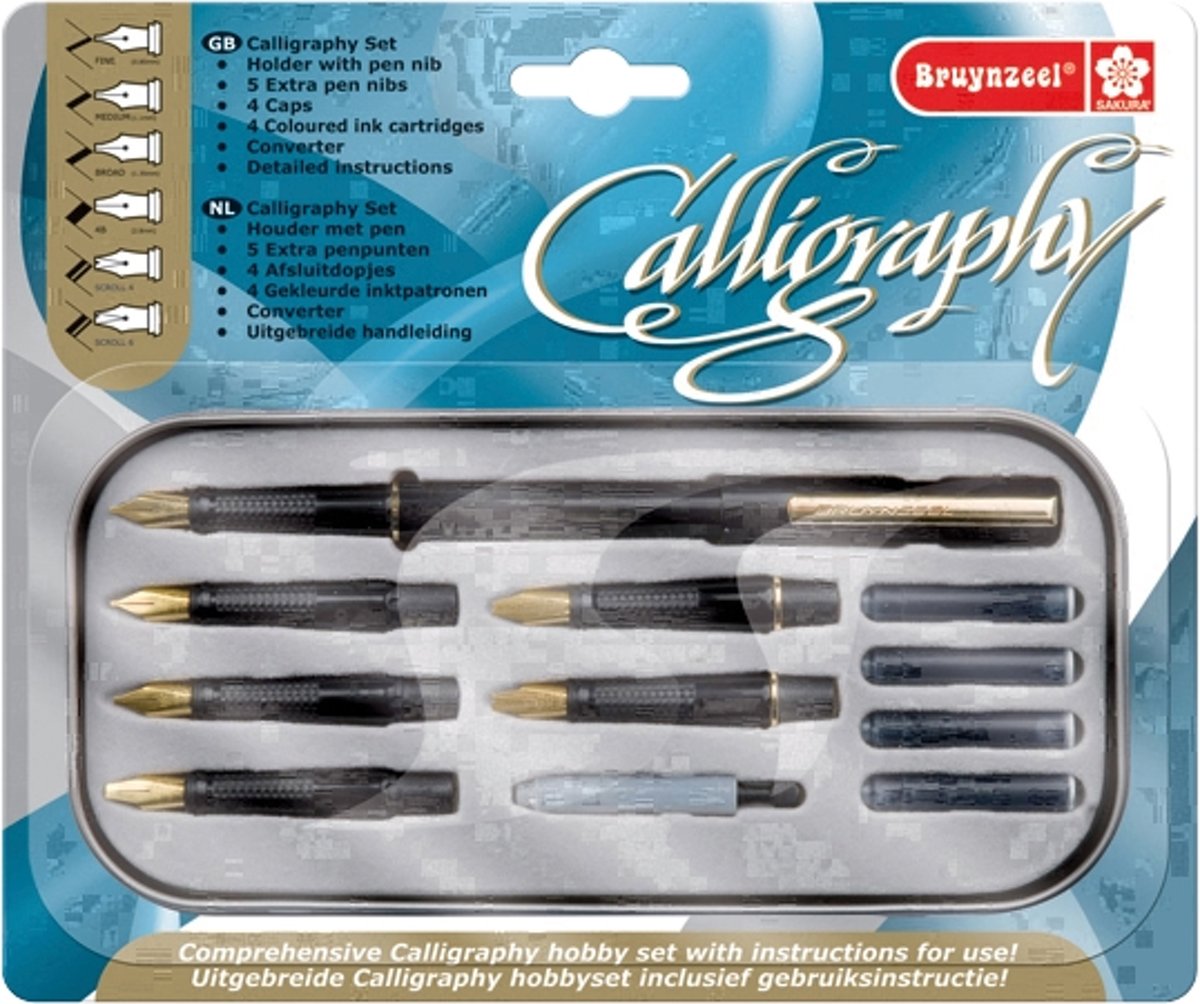 Bruynzeel kalligrafie 14-delig met instructies - luxe