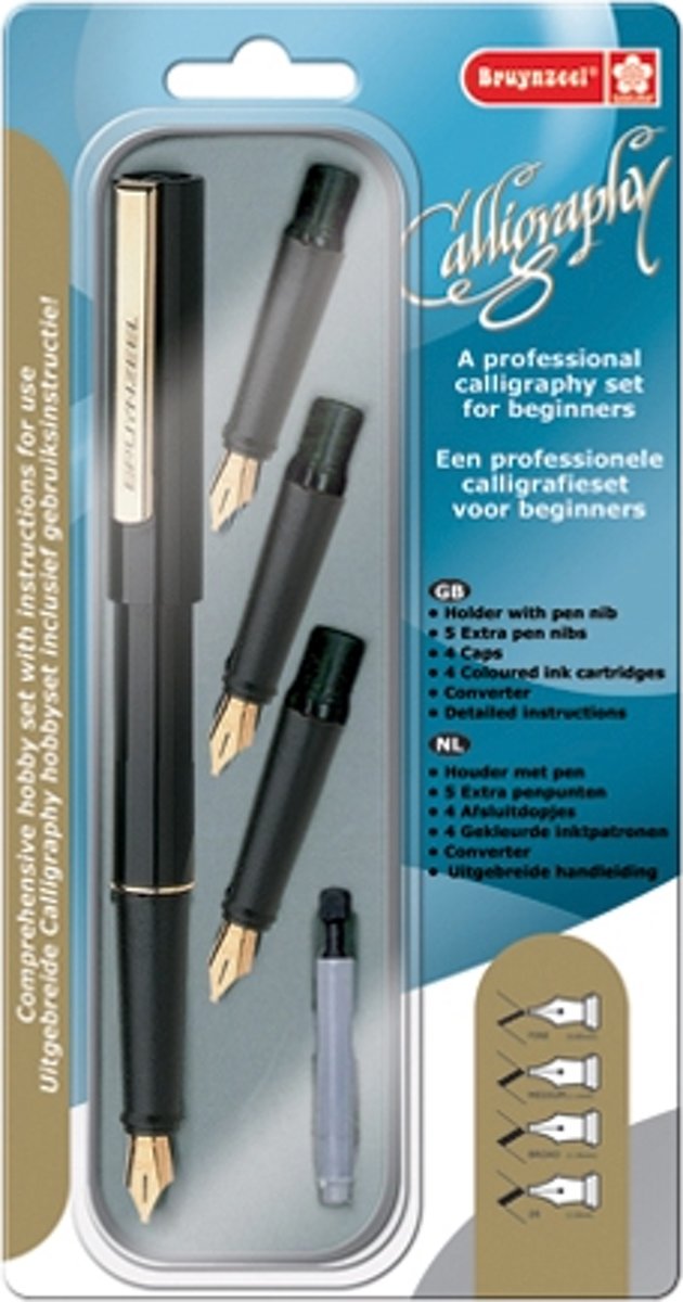 Bruynzeel kalligrafie 8-delig met instructies - beginner