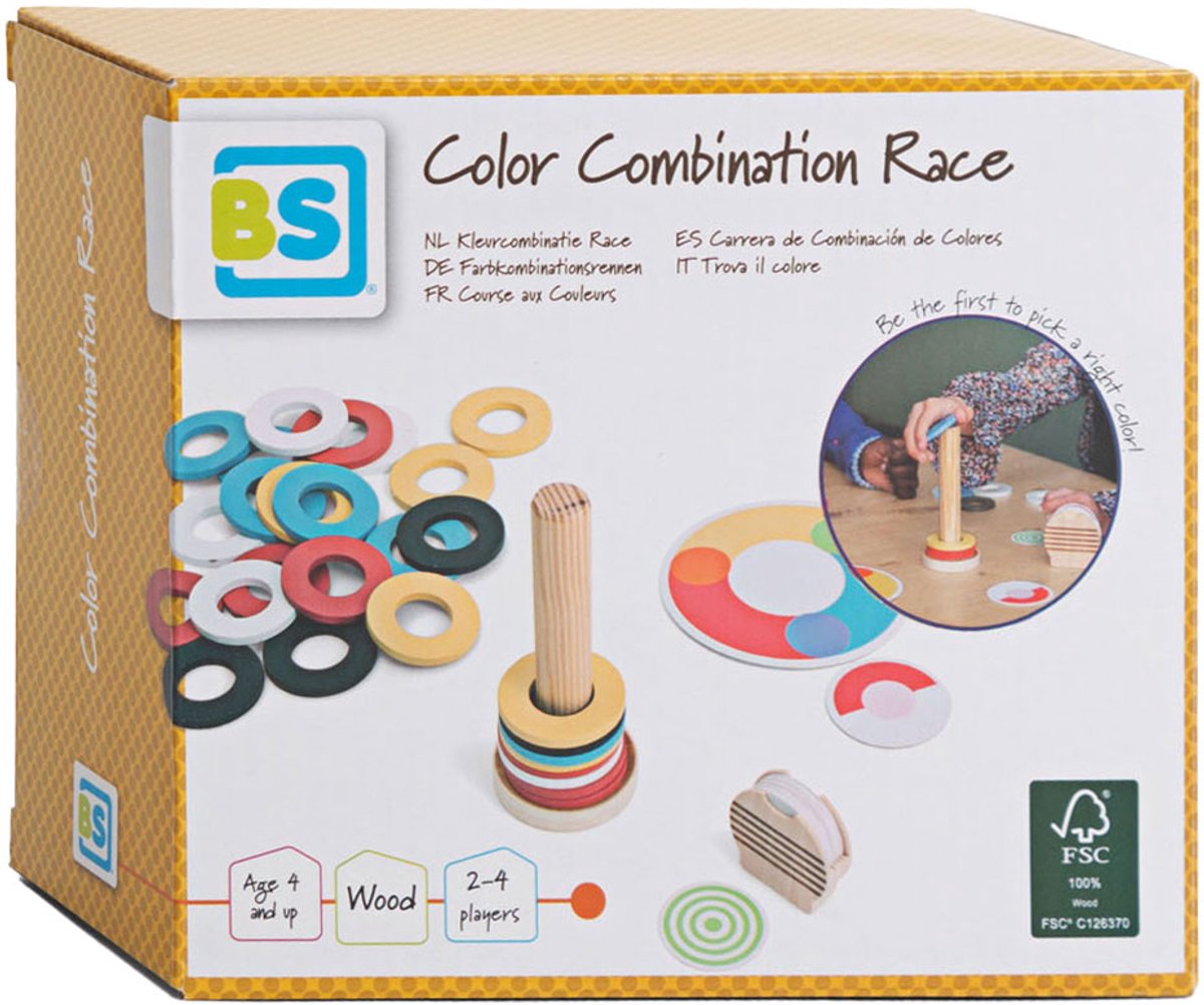 BS Toys Kleurcombinatie Race Spel - Educatief Speelgoed - Strategisch Actiespel - Kinderspeelgoed - Vanaf 4 Jaar - 2 tot 4 Spelers