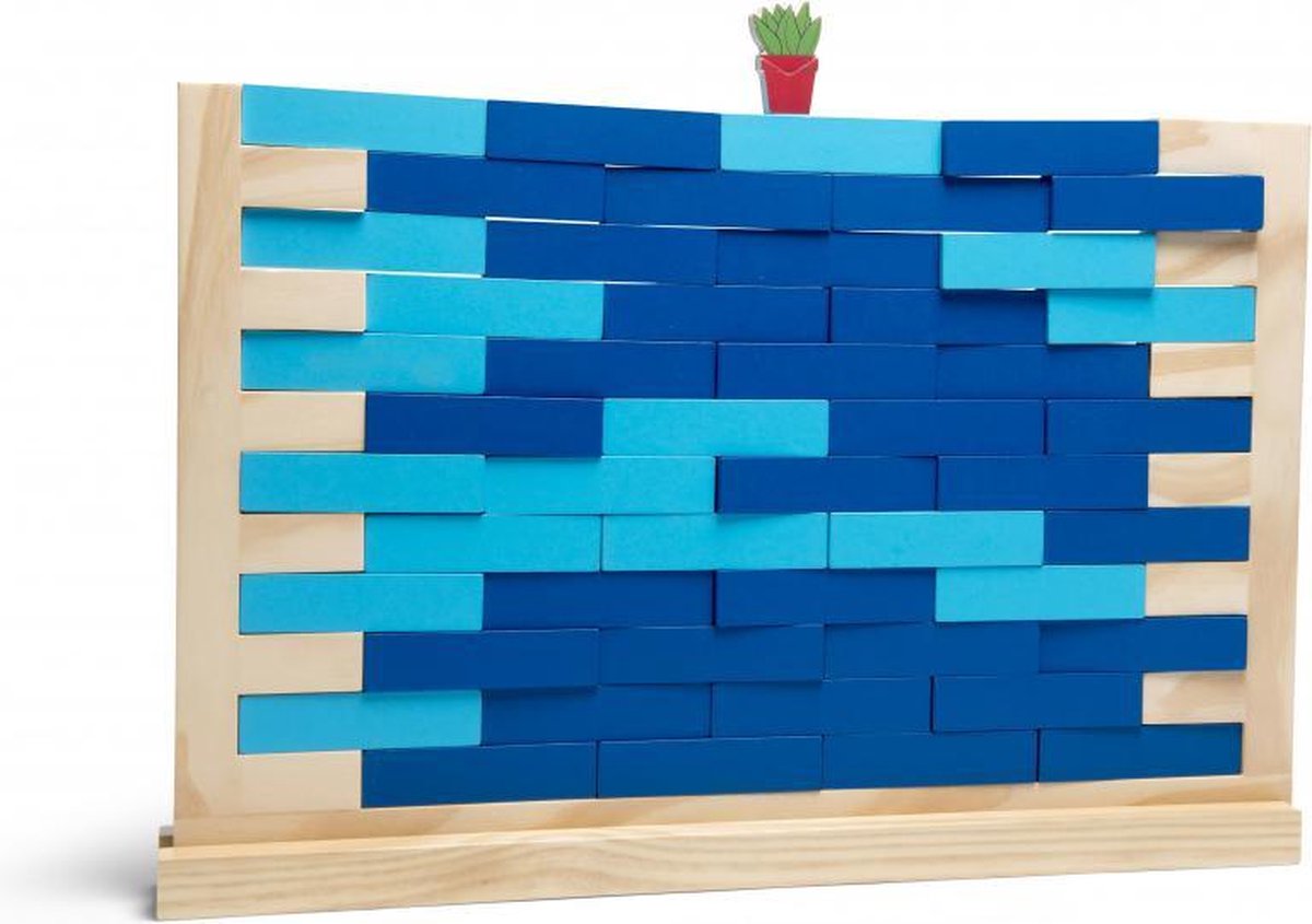 muurspel 50 x 34 cm hout blauw