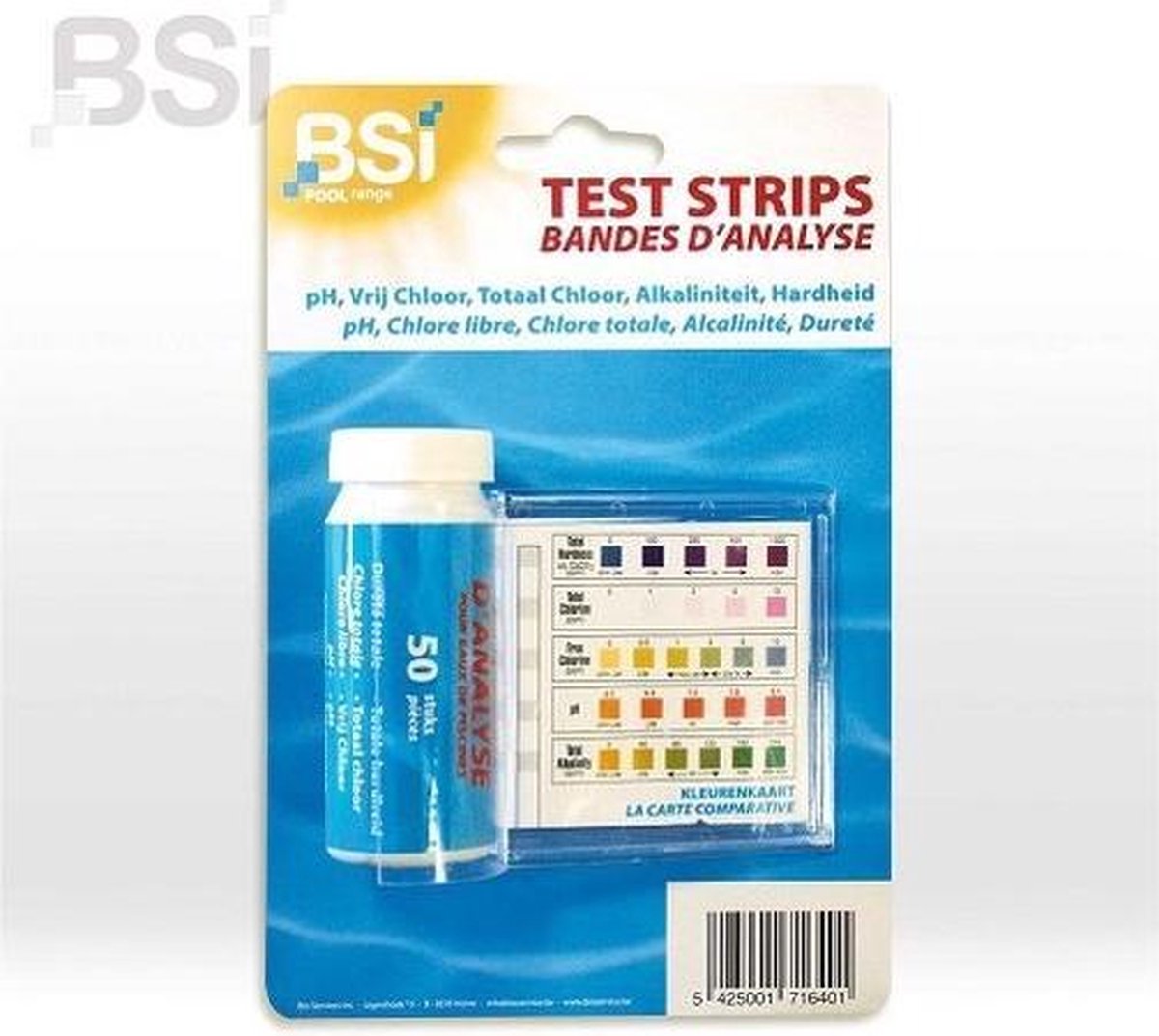 50x BSi Test strips voor zwembaden - waterkwaliteit controle - zwembadwater - PH meten